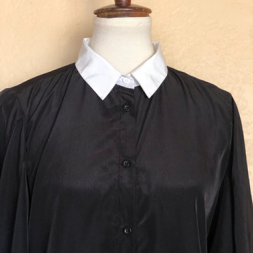 Nasty Gal Back in Black Tie shirt S - Picture 2 of 13